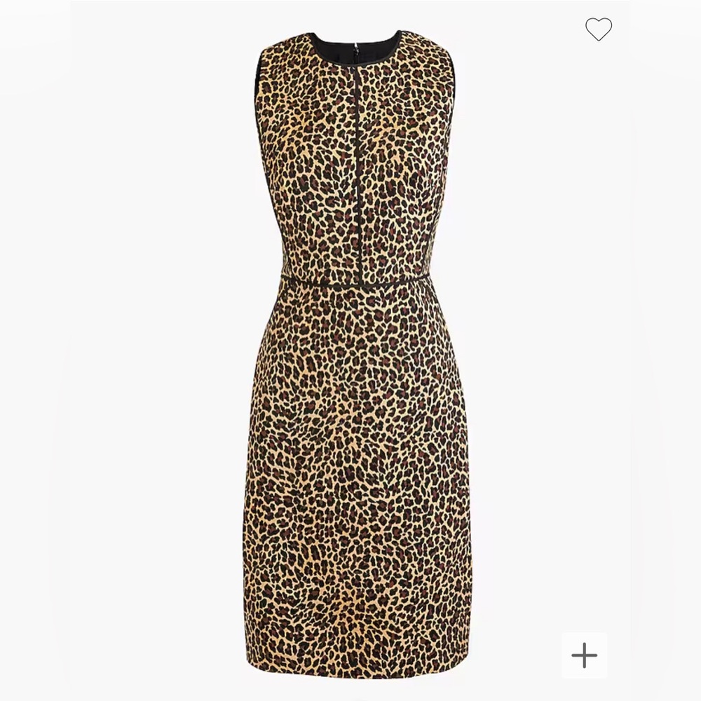 J. Crew Sheath dress in leopard bi-stretch cotton